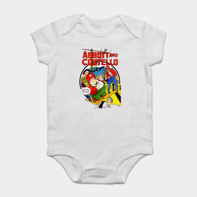 Abbott and Costello Vintage Comic Pirate Style Comedy Tee Baby Bodysuit by Joaddo